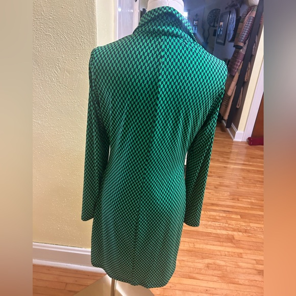 Michael Kors Green Houndstooth Long Sleeve Dress - Picture 5 of 5
